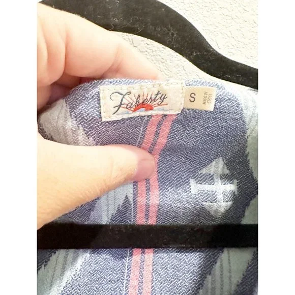 Faherty Womens Blanket Stripe Soft Flannel Navajo Sunbeam Baja Hoodie Small - Picture 5 of 5